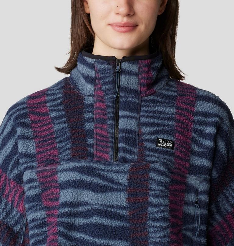 Women's HiCamp Printed Pullover, Color: Moon Blue Ridge Stripe Print, image 4