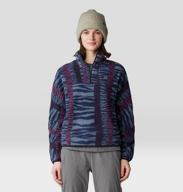 Women's HiCamp Printed Pullover, Color: Moon Blue Ridge Stripe Print, image 5