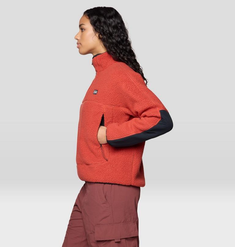 Women's HiCamp Fleece Half Zip, Color: Mars Red, image 3