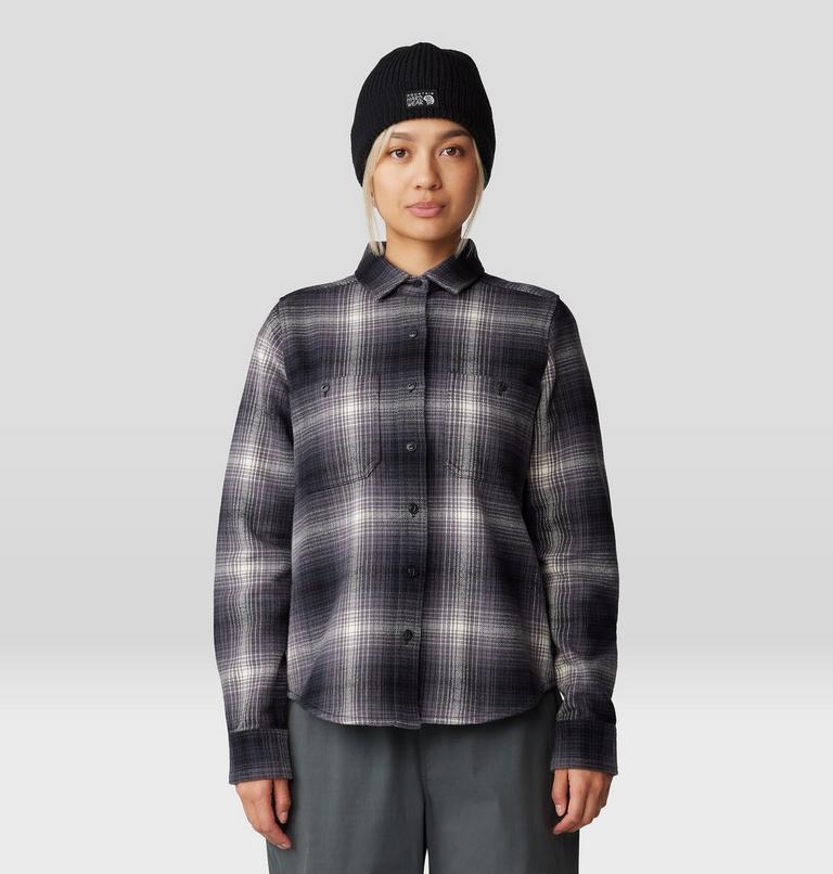 Women's Plusher Long Sleeve Shirt, Color: Black Ombre Buffalo Check, image 1