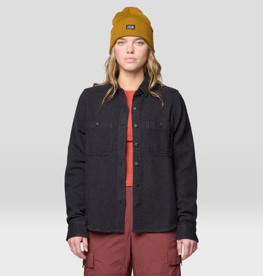 Women's Plusher Long Sleeve Shirt, Color: Black Melange, image 8