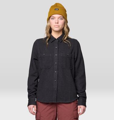 Women's Plusher Long Sleeve Shirt, Color: Black Melange, image 5