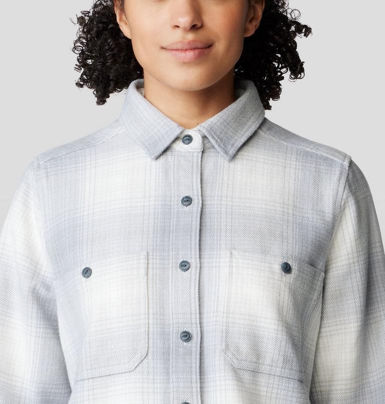 Women's Plusher Long Sleeve Shirt, Color: Glacial Ombre Buffalo Check, image 4