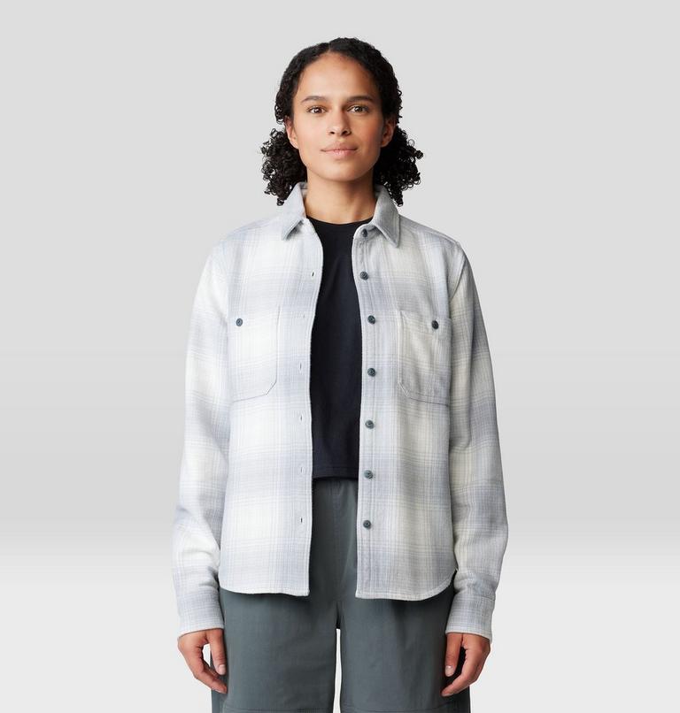 Women's Plusher Long Sleeve Shirt, Color: Glacial Ombre Buffalo Check, image 5