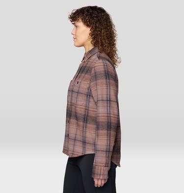 Women's Plusher Long Sleeve Shirt, Color: Wild Taupe Wyoming Plaid, image 15