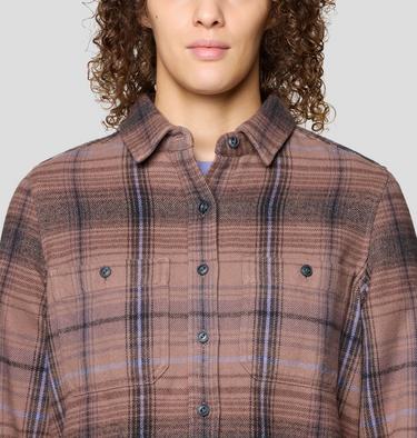 Women's Plusher Long Sleeve Shirt, Color: Wild Taupe Wyoming Plaid, image 16