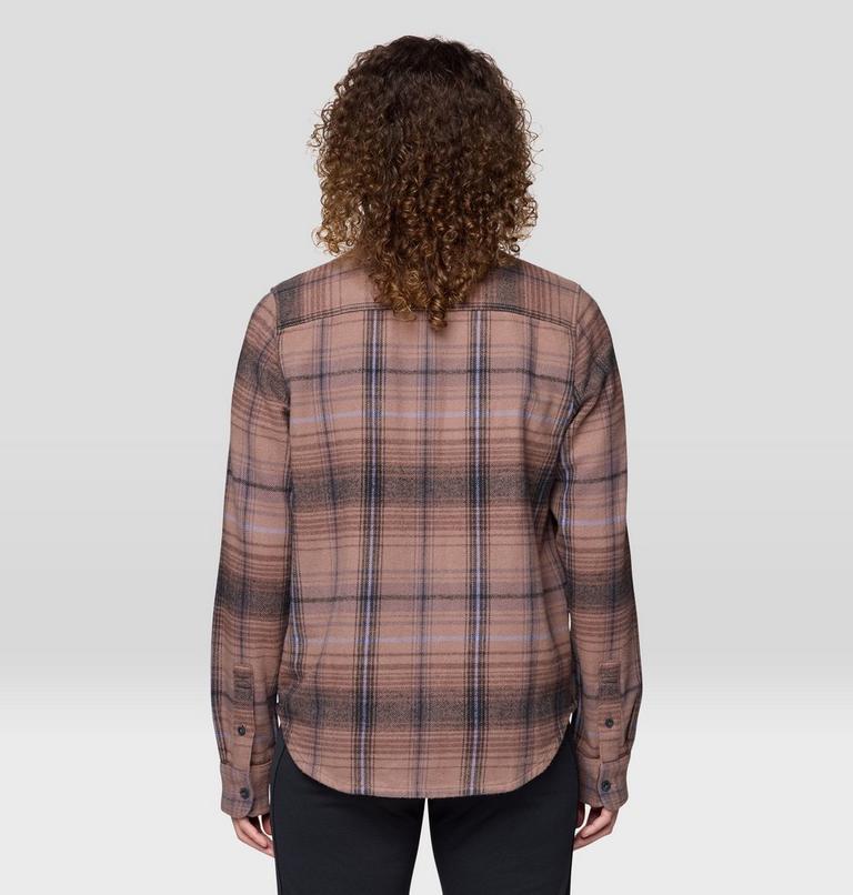 Women's Plusher Long Sleeve Shirt, Color: Wild Taupe Wyoming Plaid, image 2