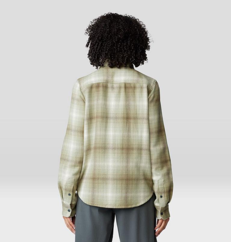 Women's Plusher Long Sleeve Shirt, Color: White Sage Ombre Buffalo Check, image 2