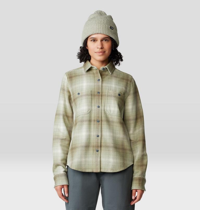 Women's Plusher Long Sleeve Shirt, Color: White Sage Ombre Buffalo Check, image 1