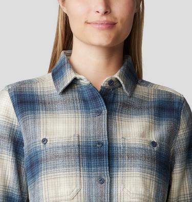 Women's Plusher Long Sleeve Shirt, Color: Adriatic Blue Ombre Buffalo Check, image 12