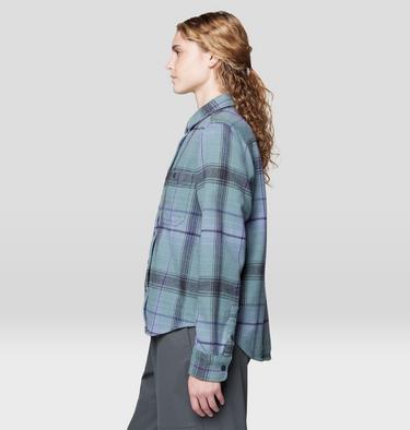 Women's Plusher Long Sleeve Shirt, Color: Blue Sage Wyoming Plaid, image 3