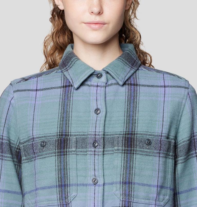 Women's Plusher Long Sleeve Shirt, Color: Blue Sage Wyoming Plaid, image 5