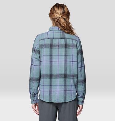 Women's Plusher Long Sleeve Shirt, Color: Blue Sage Wyoming Plaid, image 2