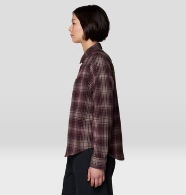 Women's Plusher Long Sleeve Shirt, Color: Deep Mulberry Shelter Plaid, image 7
