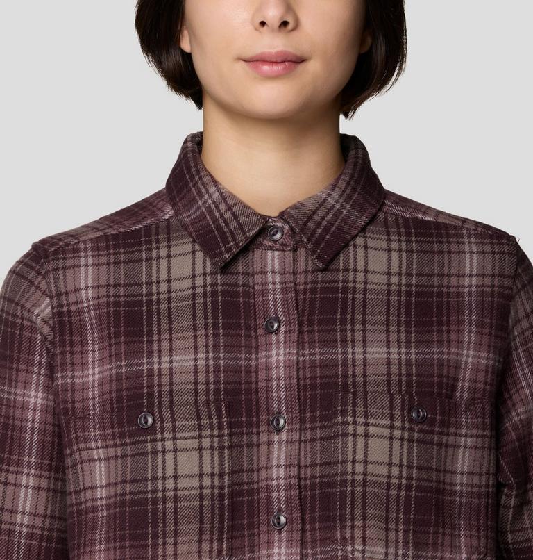 Women's Plusher Long Sleeve Shirt, Color: Deep Mulberry Shelter Plaid, image 4