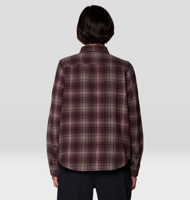 Women's Plusher Long Sleeve Shirt, Color: Deep Mulberry Shelter Plaid, image 2