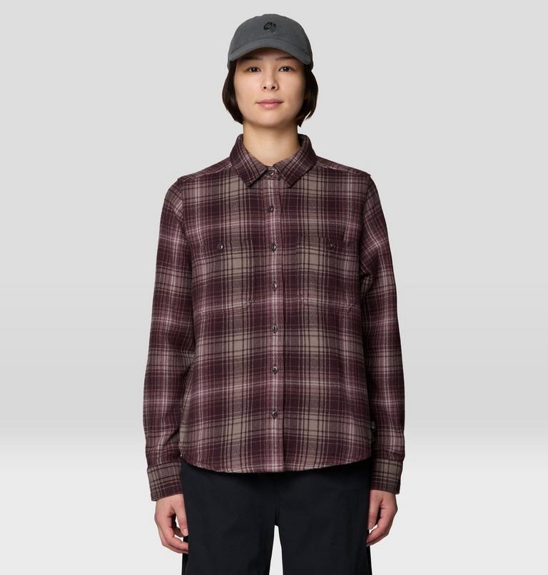Women's Plusher Long Sleeve Shirt, Color: Deep Mulberry Shelter Plaid, image 1