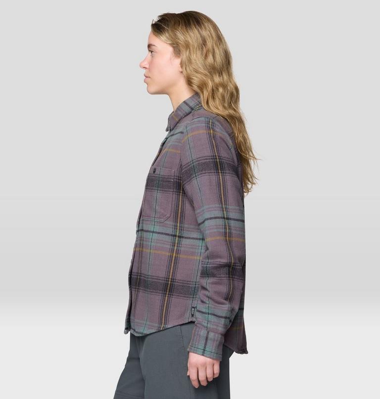 Women's Plusher Long Sleeve Shirt, Color: Purple Dusk Wyoming Plaid, image 3