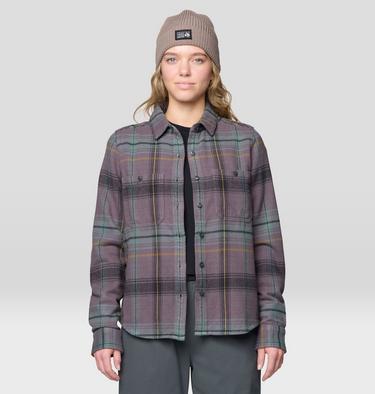 Women's Plusher Long Sleeve Shirt, Color: Purple Dusk Wyoming Plaid, image 20