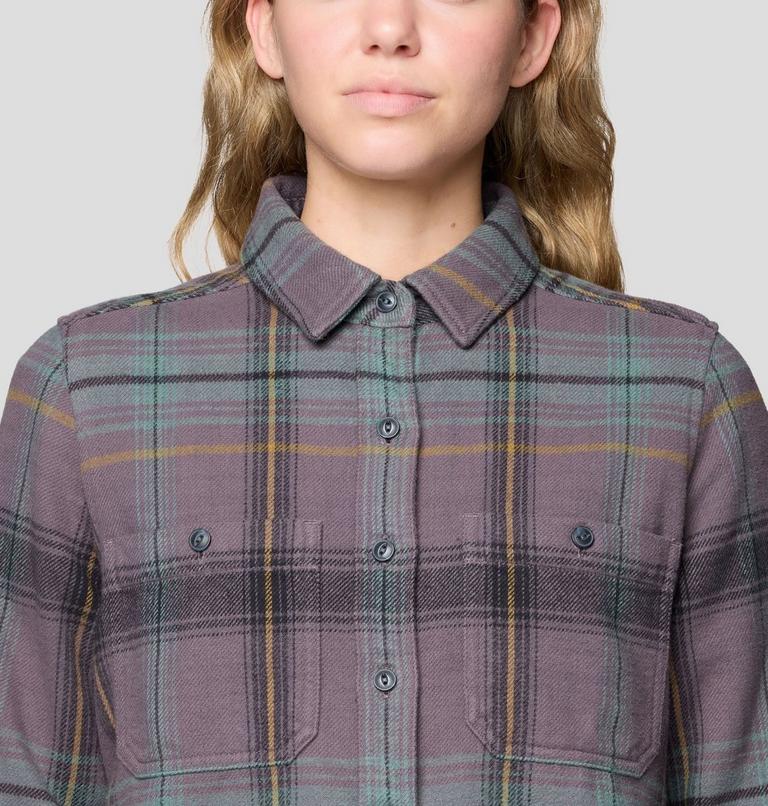 Women's Plusher Long Sleeve Shirt, Color: Purple Dusk Wyoming Plaid, image 5