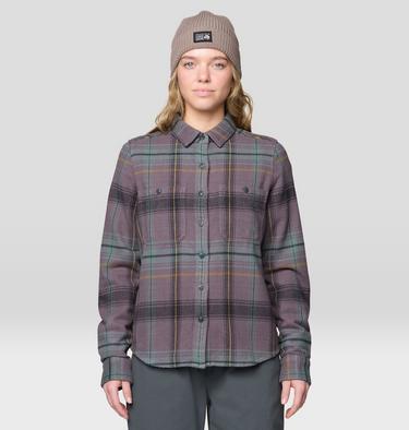 Women's Plusher Long Sleeve Shirt, Color: Purple Dusk Wyoming Plaid, image 17