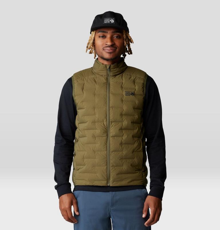 Men's Stretchdown Vest, Color: Combat Green, image 1