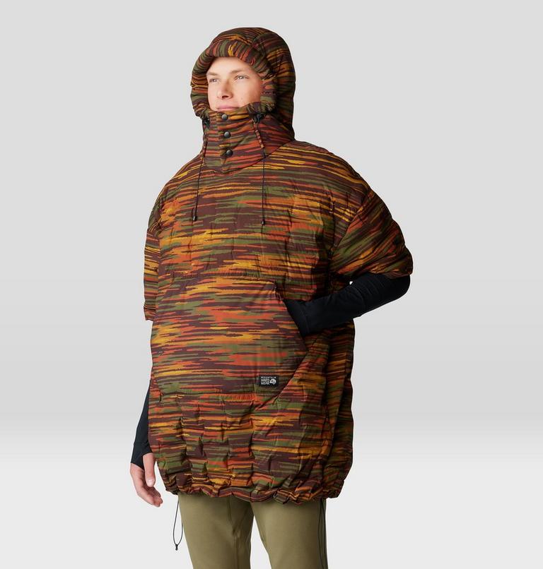 Stretchdown Poncho, Color: Iron Oxide Stria Print, image 15