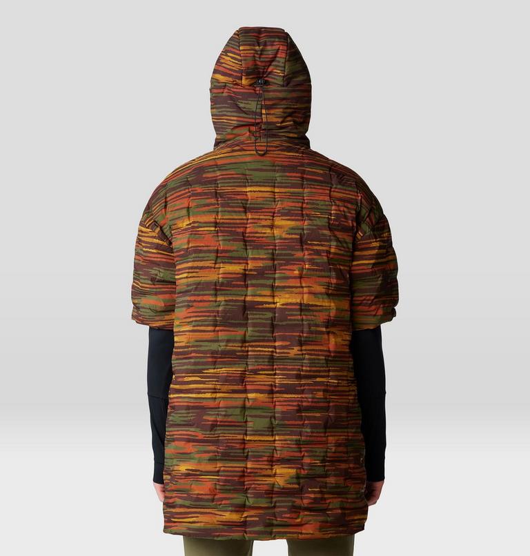 Stretchdown Poncho, Color: Iron Oxide Stria Print, image 2
