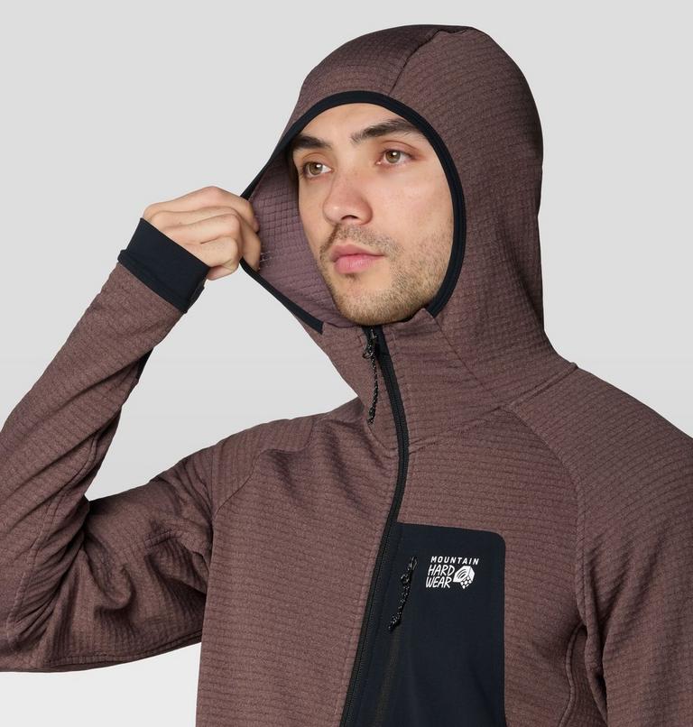Men's Polartec&reg; Power Grid Full Zip Hoody, Color: Carob Heather, image 5