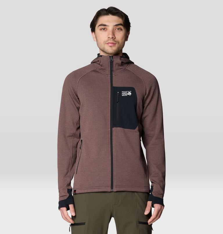 Men's Polartec&reg; Power Grid Full Zip Hoody, Color: Carob Heather, image 1