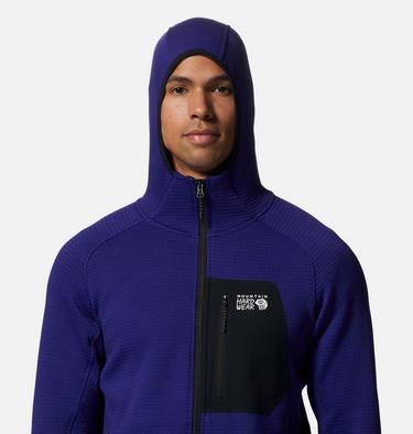 Men's Polartec® Power Grid Full Zip Hoody, Color: Klein Blue Heather, image 4