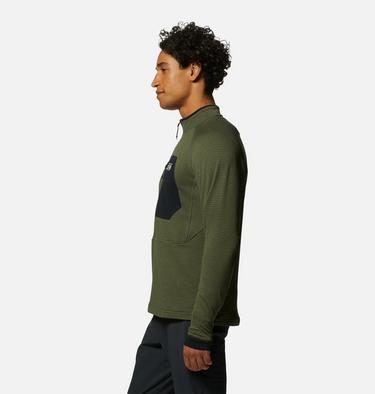 Men's Polartec® Power Grid Half Zip Jacket, Color: Surplus Green Heather, image 7