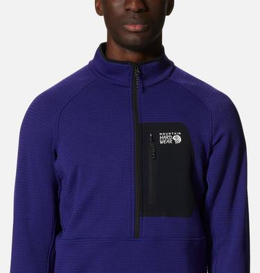 Men's Polartec® Power Grid Half Zip Jacket, Color: Klein Blue Heather, image 4