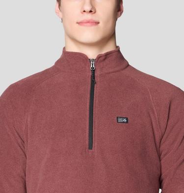 Men's Microchill 1/4 Zip Pullover, Color: Bourbon Brown Heather, image 12