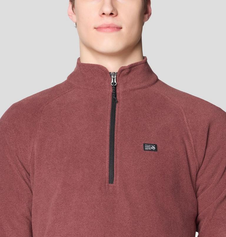 Men's Microchill 1/4 Zip Pullover, Color: Bourbon Brown Heather, image 4