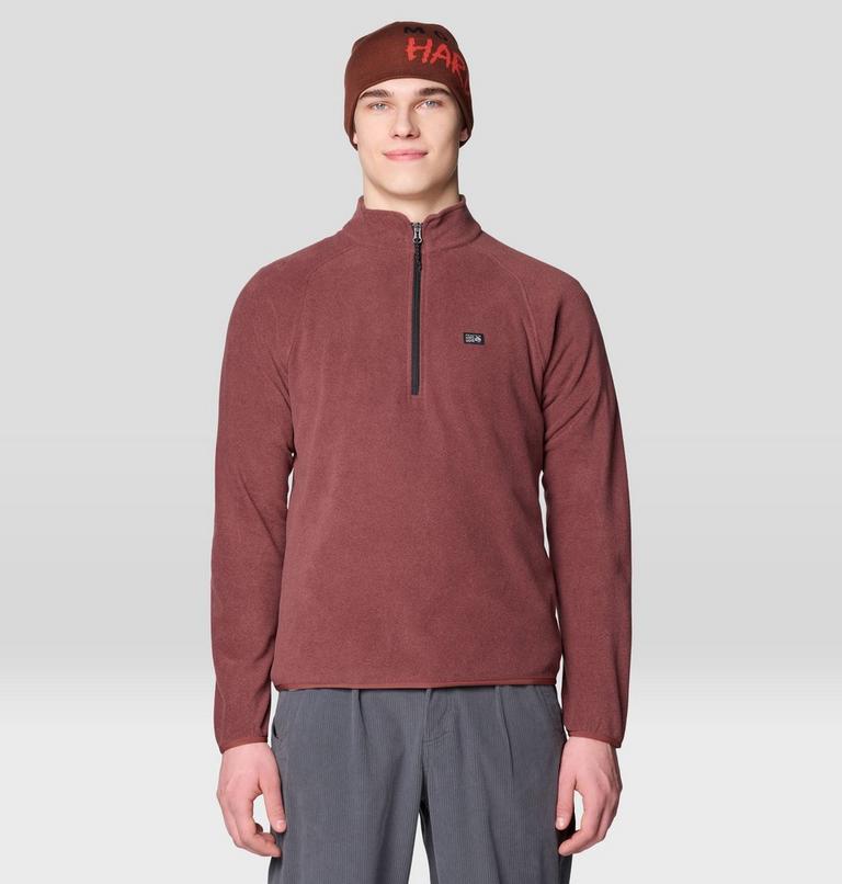 Men's Microchill 1/4 Zip Pullover, Color: Bourbon Brown Heather, image 1