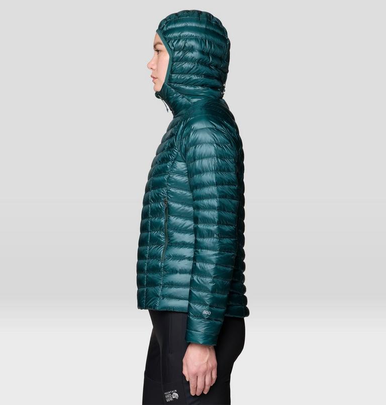 Women's Ghost Whisperer Hooded Down Jacket, Color: Aqua Green, image 3