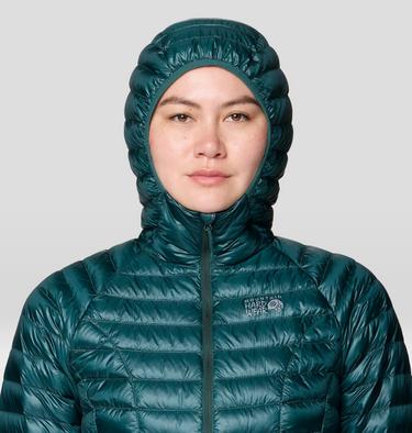 Women's Ghost Whisperer Hooded Down Jacket, Color: Aqua Green, image 12