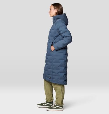 Women's Stretchdown Long Parka, Color: Moon Blue, image 3