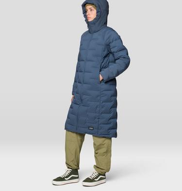 Women's Stretchdown Long Parka, Color: Moon Blue, image 4