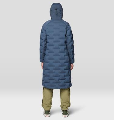 Women's Stretchdown Long Parka, Color: Moon Blue, image 2