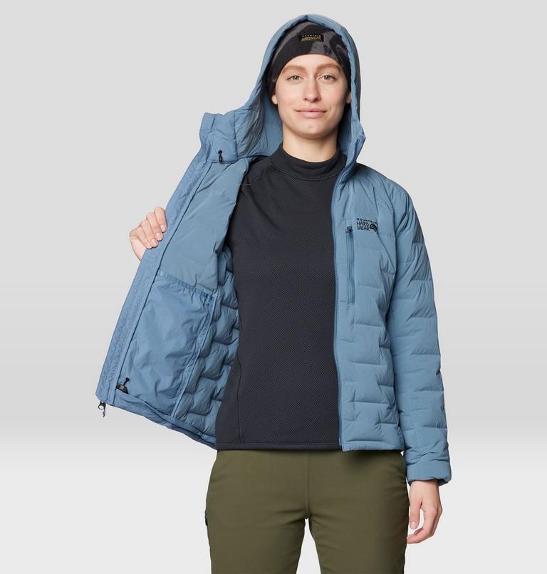 Women's Stretchdown Hoody, Color: Adriatic Blue Heather, image 7