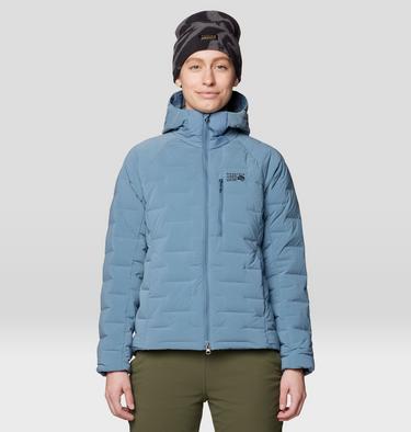 Women's Stretchdown Hoody, Color: Adriatic Blue Heather, image 3