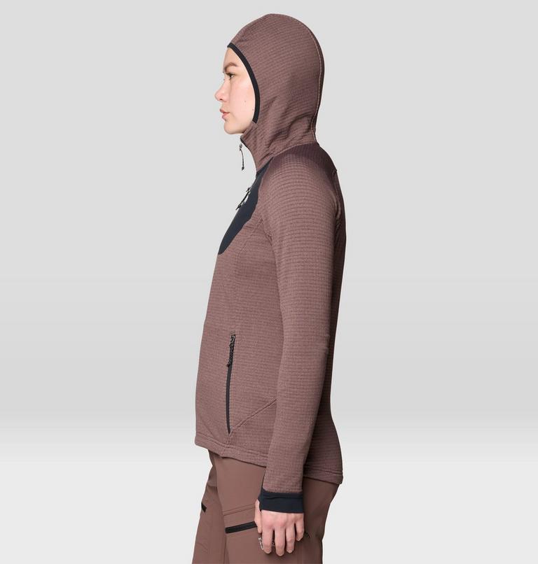 Women's Polartec&reg; Power Grid Full Zip Hoody, Color: Carob Heather, image 3