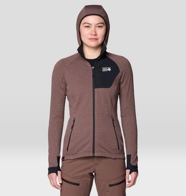 Women's Polartec&reg; Power Grid Full Zip Hoody, Color: Carob Heather, image 8