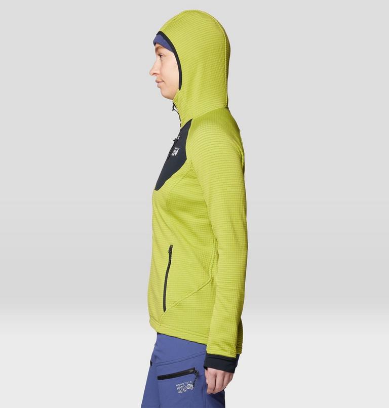 Women's Polartec® Power Grid Full Zip Hoody, Color: Python Green Heather, Black, image 4