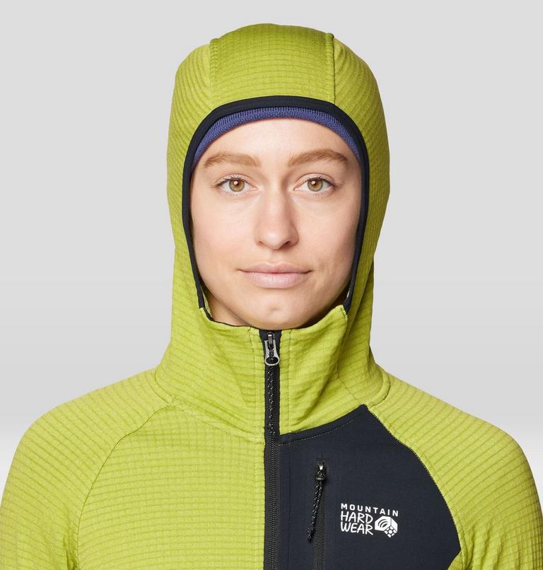 Women's Polartec® Power Grid Full Zip Hoody, Color: Python Green Heather, Black, image 5