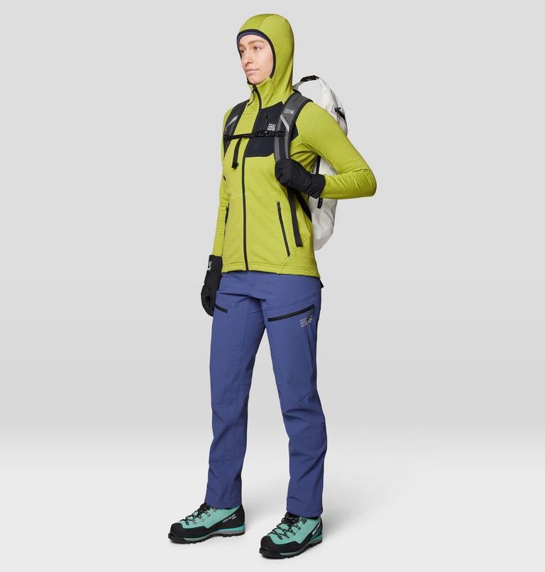 Women's Polartec® Power Grid Full Zip Hoody, Color: Python Green Heather, Black, image 2