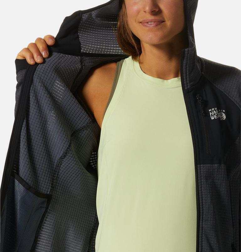 Women's Polartec® Power Grid Full Zip Hoody, Color: Blue Slate Heather, image 6