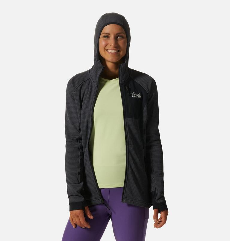 Women's Polartec® Power Grid Full Zip Hoody, Color: Blue Slate Heather, image 7